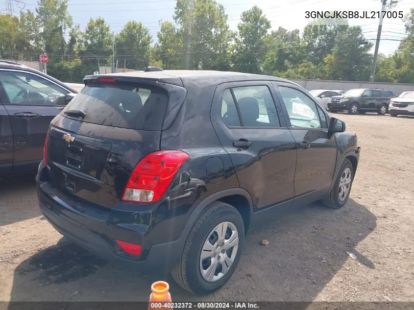 3GNCJKSB8JL217005 2018 Chevrolet Trax Ls