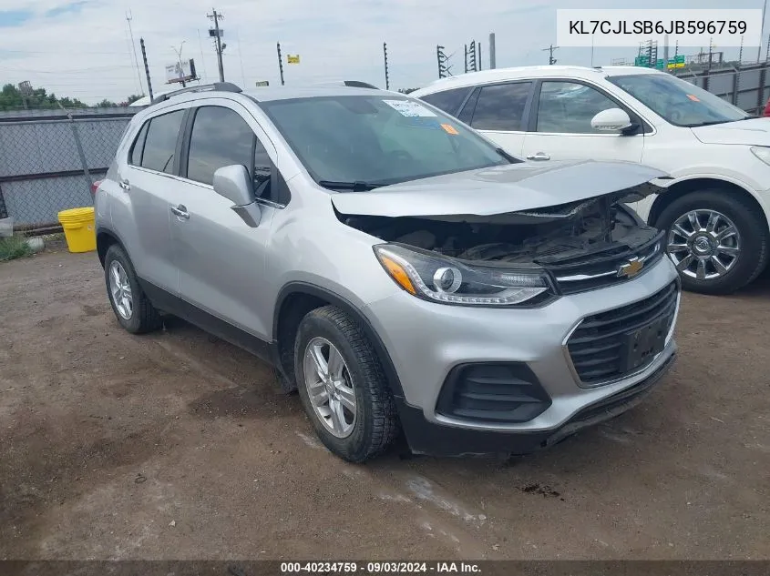 2018 Chevrolet Trax Lt VIN: KL7CJLSB6JB596759 Lot: 40234759