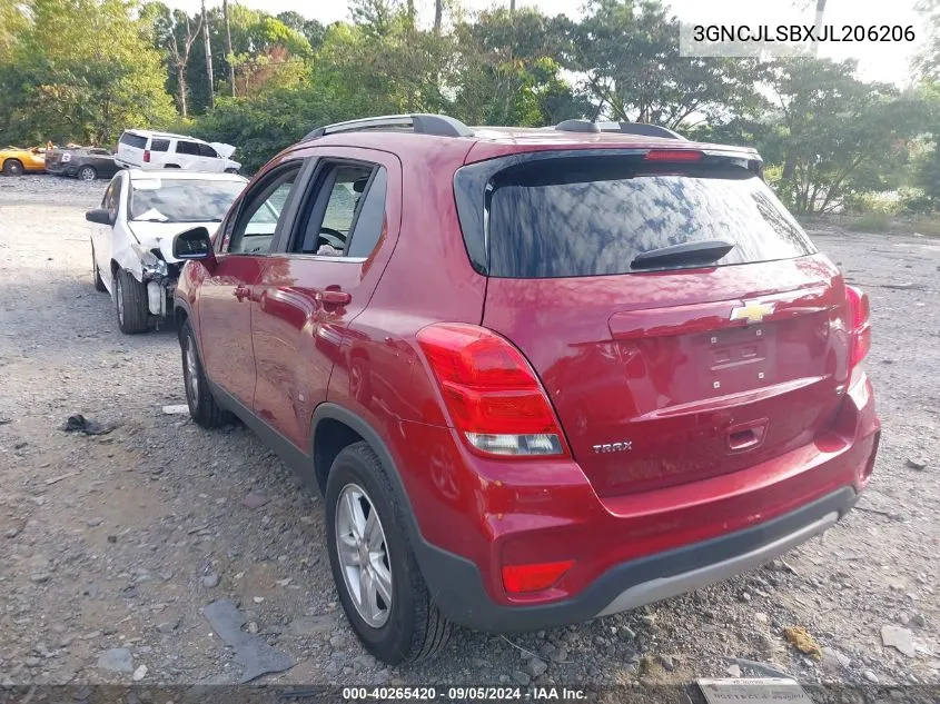 3GNCJLSBXJL206206 2018 Chevrolet Trax 1Lt