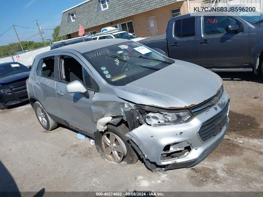 2018 Chevrolet Trax Ls VIN: KL7CJNSB3JB596200 Lot: 40274682