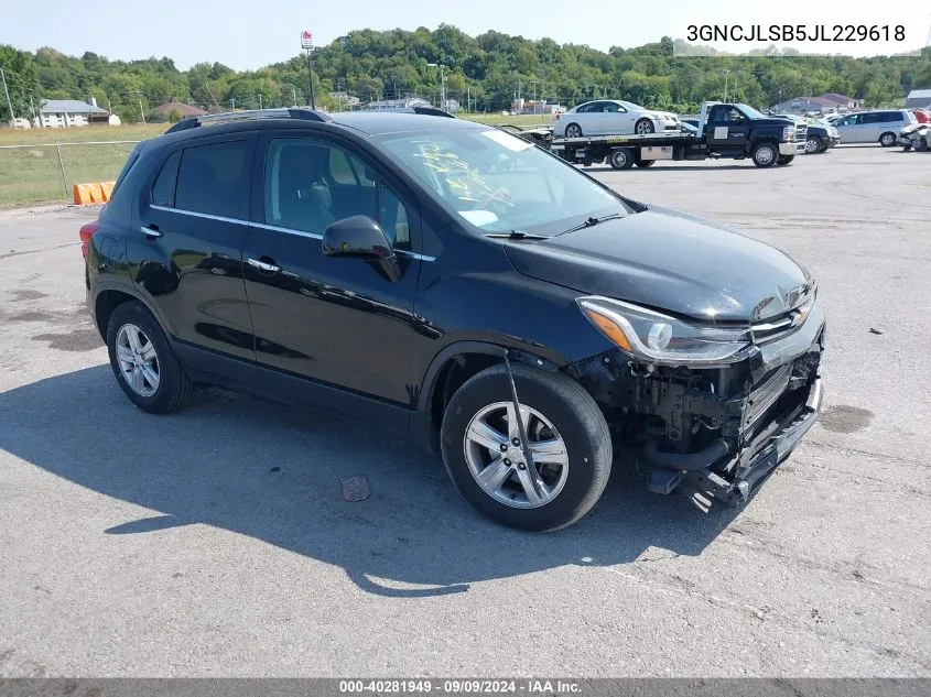 2018 Chevrolet Trax Lt VIN: 3GNCJLSB5JL229618 Lot: 40281949