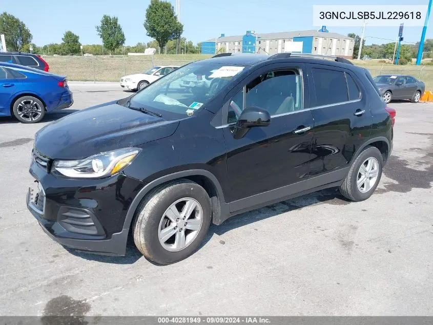 2018 Chevrolet Trax Lt VIN: 3GNCJLSB5JL229618 Lot: 40281949