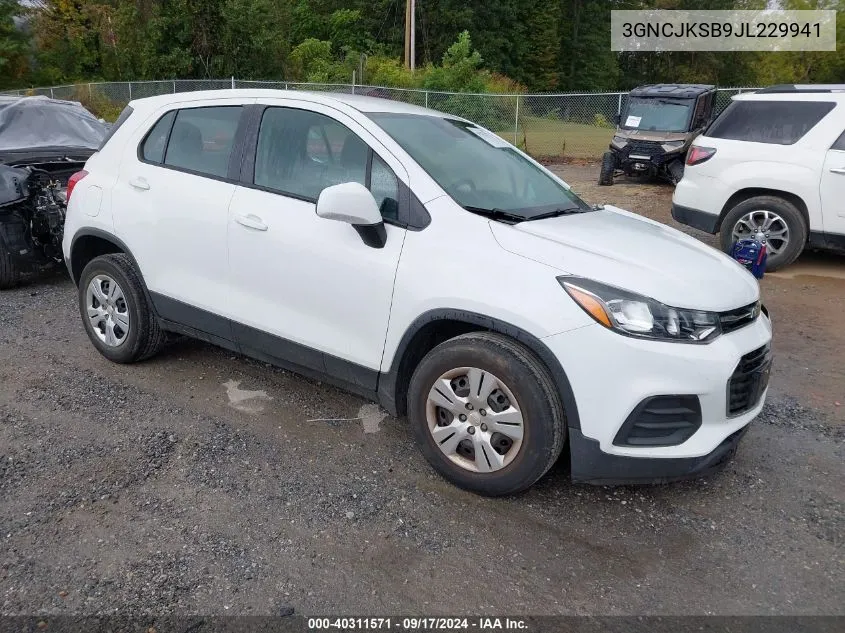 2018 Chevrolet Trax Ls VIN: 3GNCJKSB9JL229941 Lot: 40311571