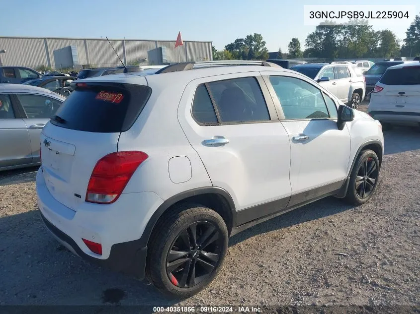 2018 Chevrolet Trax 1Lt VIN: 3GNCJPSB9JL225904 Lot: 40351856