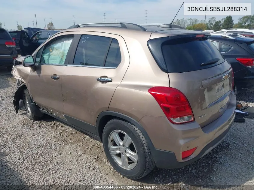 2018 Chevrolet Trax Lt VIN: 3GNCJLSB5JL288314 Lot: 40354466