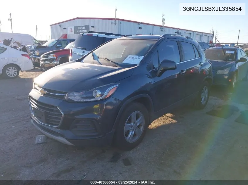 2018 Chevrolet Trax Lt VIN: 3GNCJLSBXJL335854 Lot: 40366554