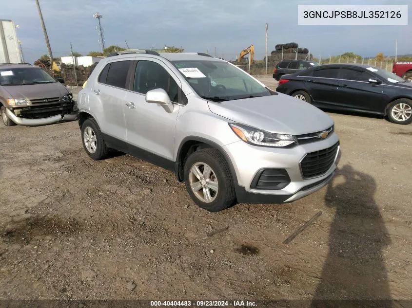 2018 Chevrolet Trax Lt VIN: 3GNCJPSB8JL352126 Lot: 40404483