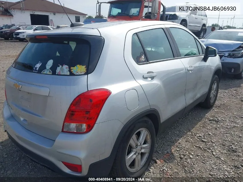 2018 Chevrolet Trax Ls VIN: KL7CJNSB4JB606930 Lot: 40408941