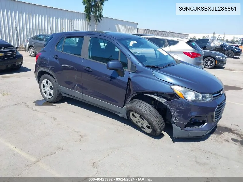 2018 Chevrolet Trax Ls VIN: 3GNCJKSBXJL286861 Lot: 40423992