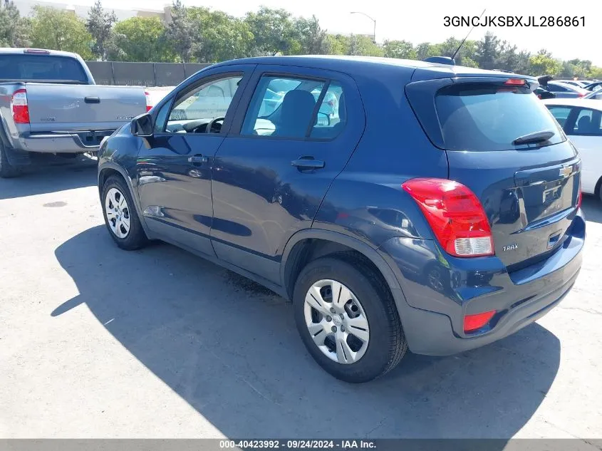 3GNCJKSBXJL286861 2018 Chevrolet Trax Ls