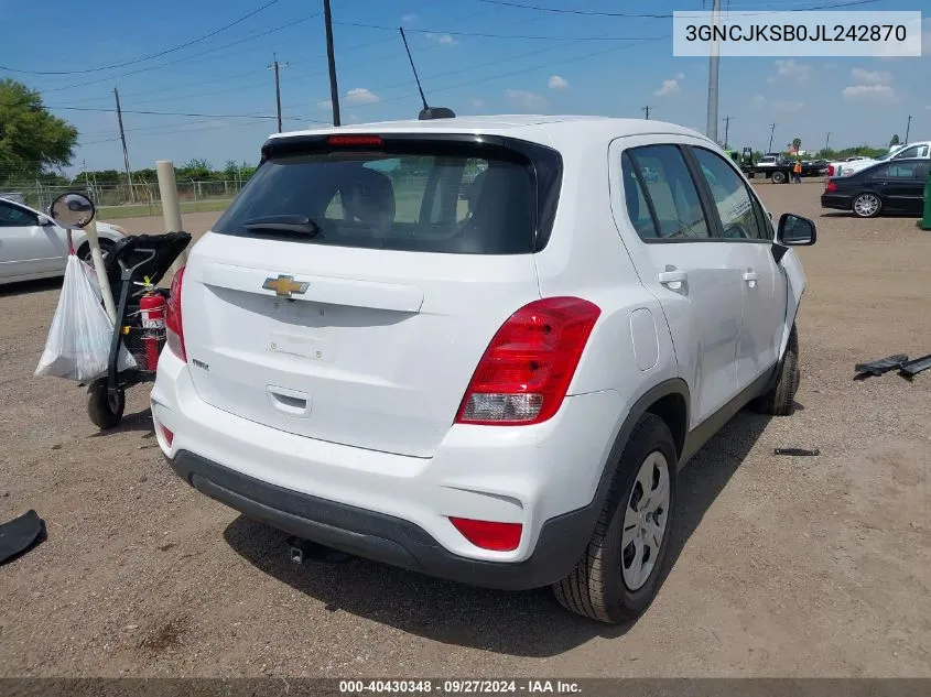 3GNCJKSB0JL242870 2018 Chevrolet Trax Ls