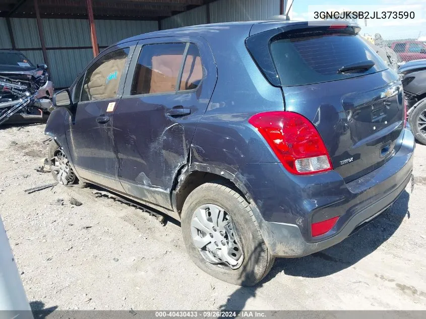 2018 Chevrolet Trax Ls VIN: 3GNCJKSB2JL373590 Lot: 40430433