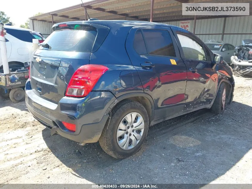 2018 Chevrolet Trax Ls VIN: 3GNCJKSB2JL373590 Lot: 40430433