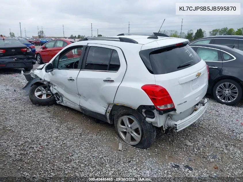 2018 Chevrolet Trax 1Lt VIN: KL7CJPSB5JB595870 Lot: 40445465