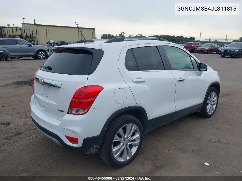 3GNCJMSB4JL311815 2018 Chevrolet Trax Premier