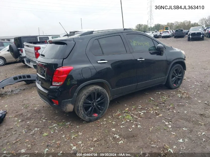 2018 Chevrolet Trax 1Lt VIN: 3GNCJLSB4JL363410 Lot: 40464708