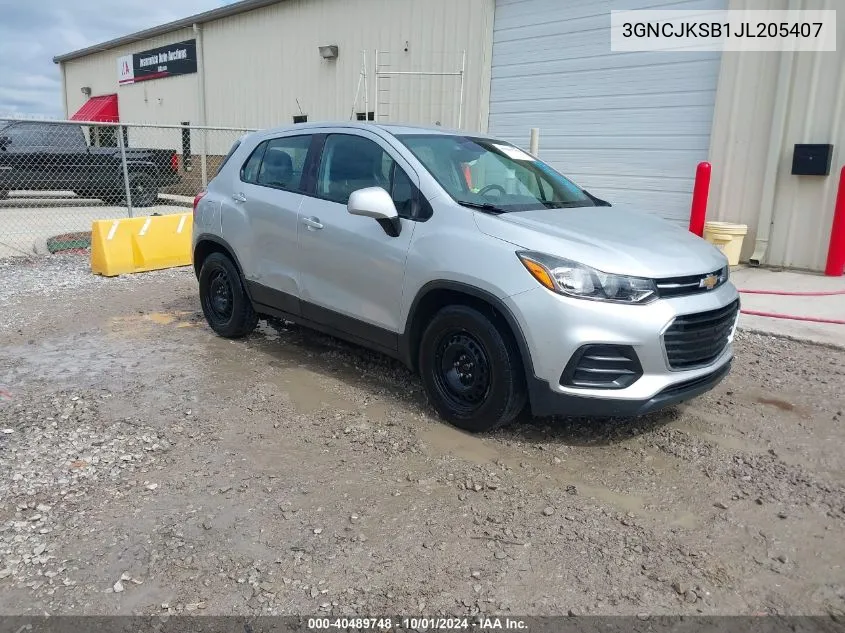 3GNCJKSB1JL205407 2018 Chevrolet Trax Ls