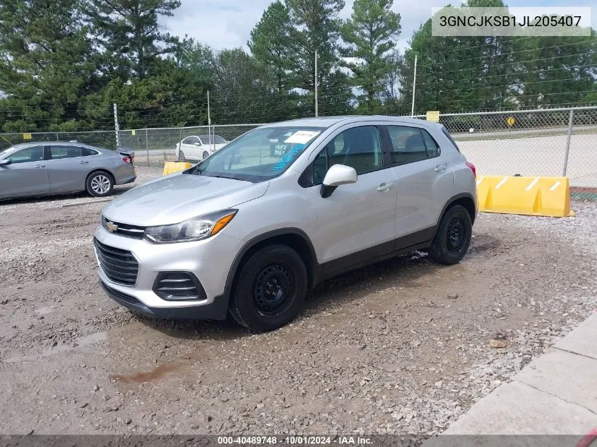 2018 Chevrolet Trax Ls VIN: 3GNCJKSB1JL205407 Lot: 40489748