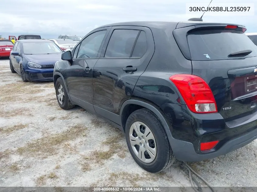 2018 Chevrolet Trax Ls VIN: 3GNCJKSB8JL235097 Lot: 40505532