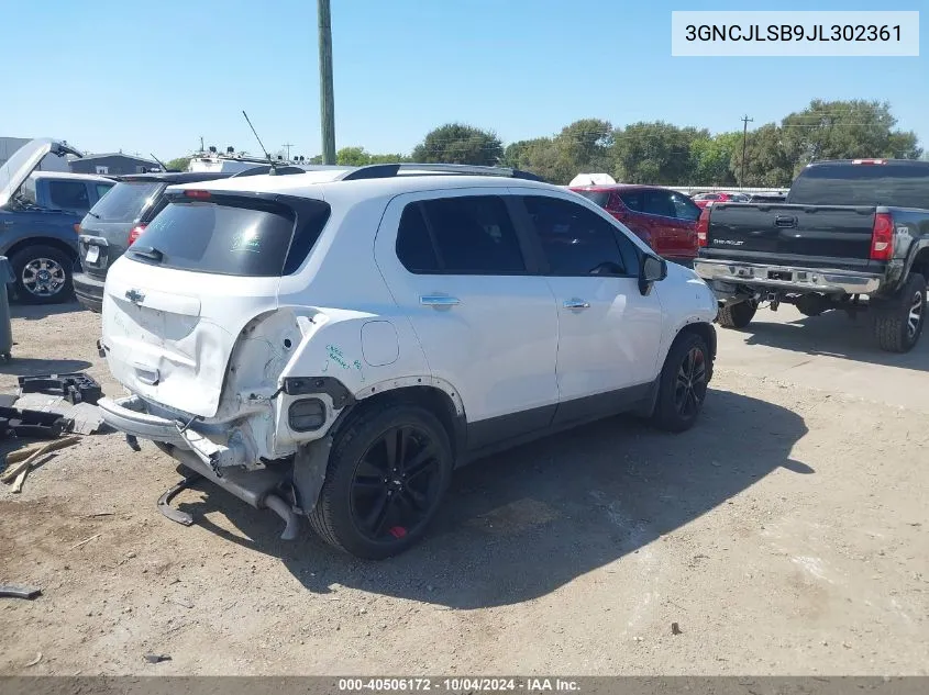 2018 Chevrolet Trax Lt VIN: 3GNCJLSB9JL302361 Lot: 40506172