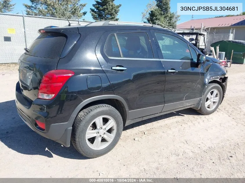 2018 Chevrolet Trax Lt VIN: 3GNCJPSB5JL304681 Lot: 40510016