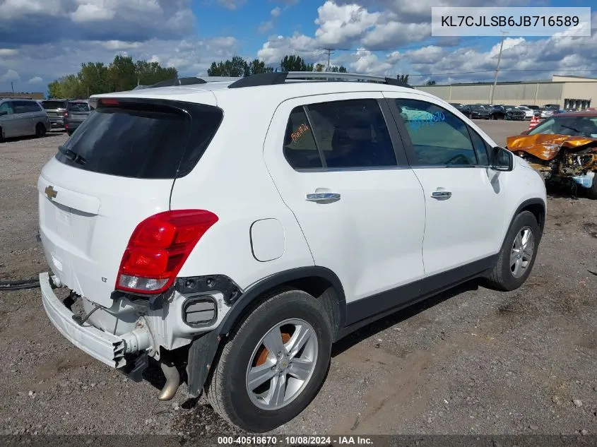 2018 Chevrolet Trax Lt VIN: KL7CJLSB6JB716589 Lot: 40518670