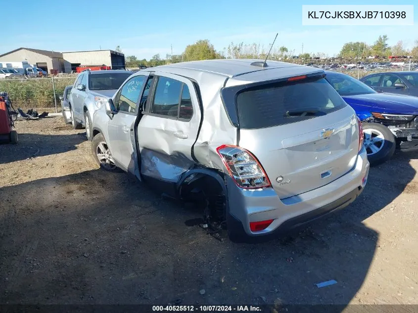 2018 Chevrolet Trax Ls VIN: KL7CJKSBXJB710398 Lot: 40525512