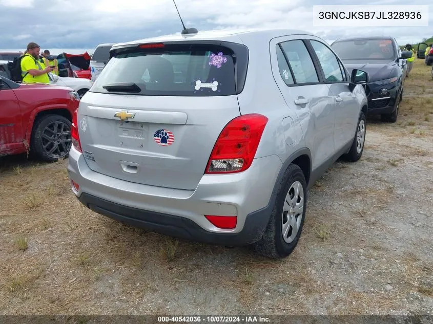 2018 Chevrolet Trax Ls VIN: 3GNCJKSB7JL328936 Lot: 40542036