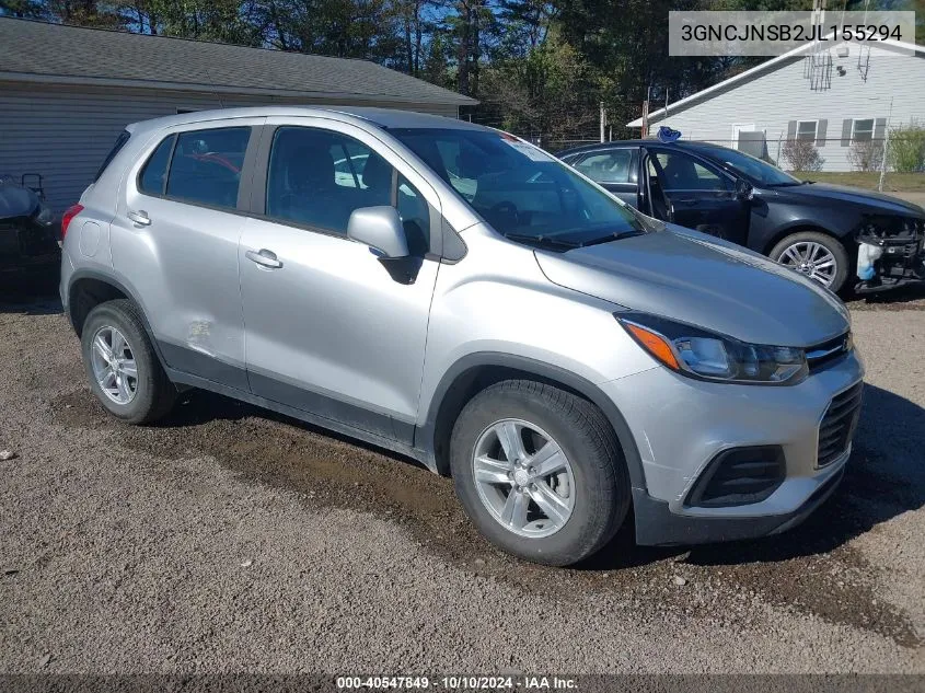 2018 Chevrolet Trax Ls VIN: 3GNCJNSB2JL155294 Lot: 40547849