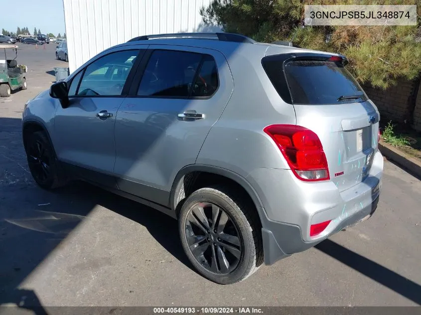 2018 Chevrolet Trax Lt VIN: 3GNCJPSB5JL348874 Lot: 40549193