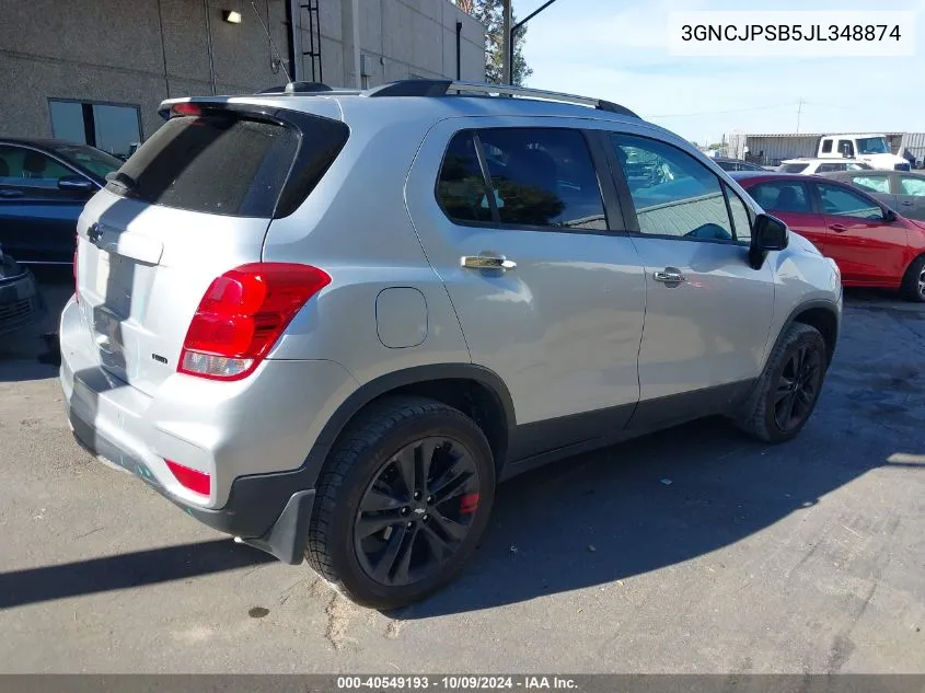 2018 Chevrolet Trax Lt VIN: 3GNCJPSB5JL348874 Lot: 40549193