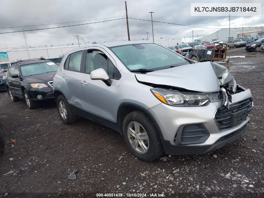 2018 Chevrolet Trax Ls VIN: KL7CJNSB3JB718442 Lot: 40551439