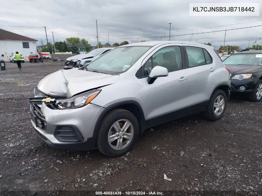 2018 Chevrolet Trax Ls VIN: KL7CJNSB3JB718442 Lot: 40551439