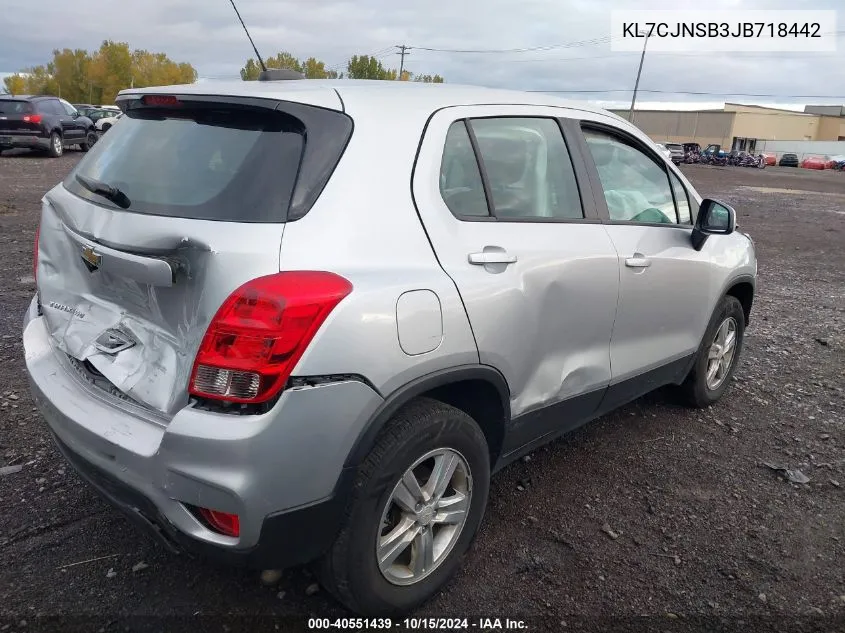 2018 Chevrolet Trax Ls VIN: KL7CJNSB3JB718442 Lot: 40551439