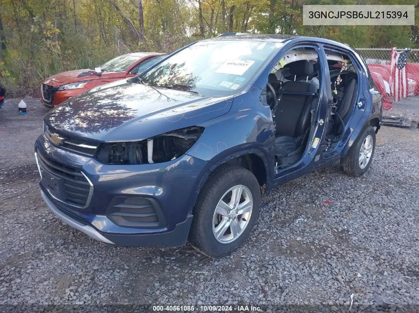 3GNCJPSB6JL215394 2018 Chevrolet Trax Lt