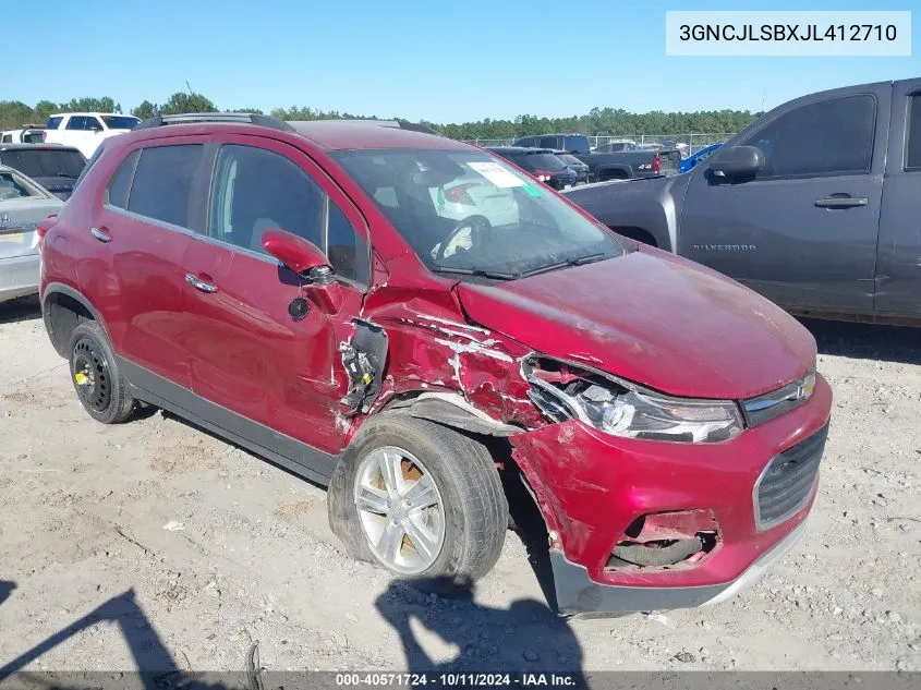 2018 Chevrolet Trax Lt VIN: 3GNCJLSBXJL412710 Lot: 40571724