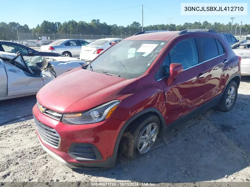 2018 Chevrolet Trax Lt VIN: 3GNCJLSBXJL412710 Lot: 40571724