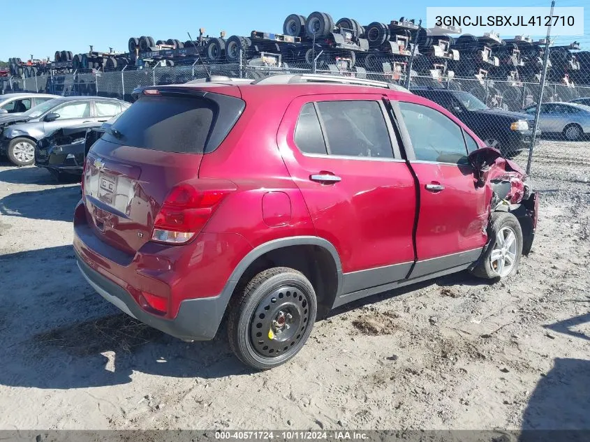 2018 Chevrolet Trax Lt VIN: 3GNCJLSBXJL412710 Lot: 40571724