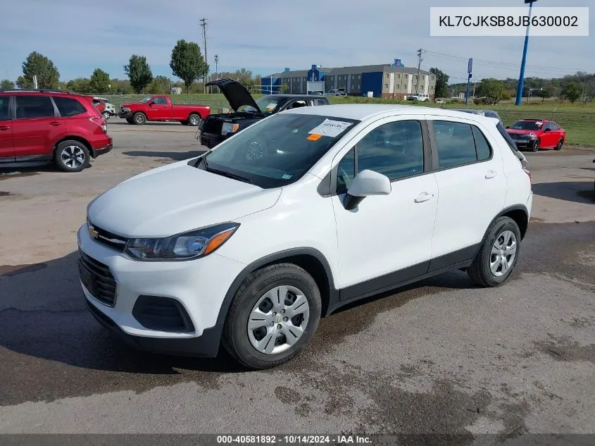 2018 Chevrolet Trax Ls VIN: KL7CJKSB8JB630002 Lot: 40581892