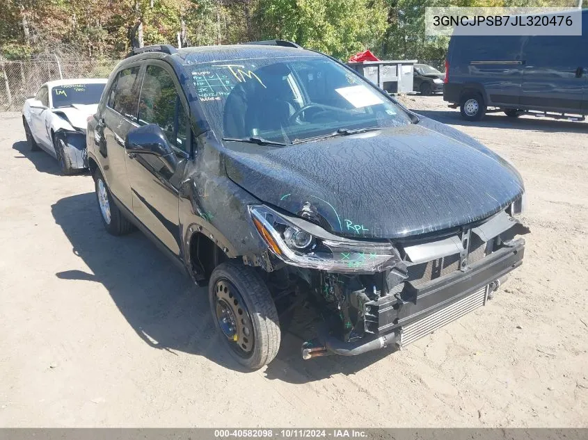 2018 Chevrolet Trax Lt VIN: 3GNCJPSB7JL320476 Lot: 40582098