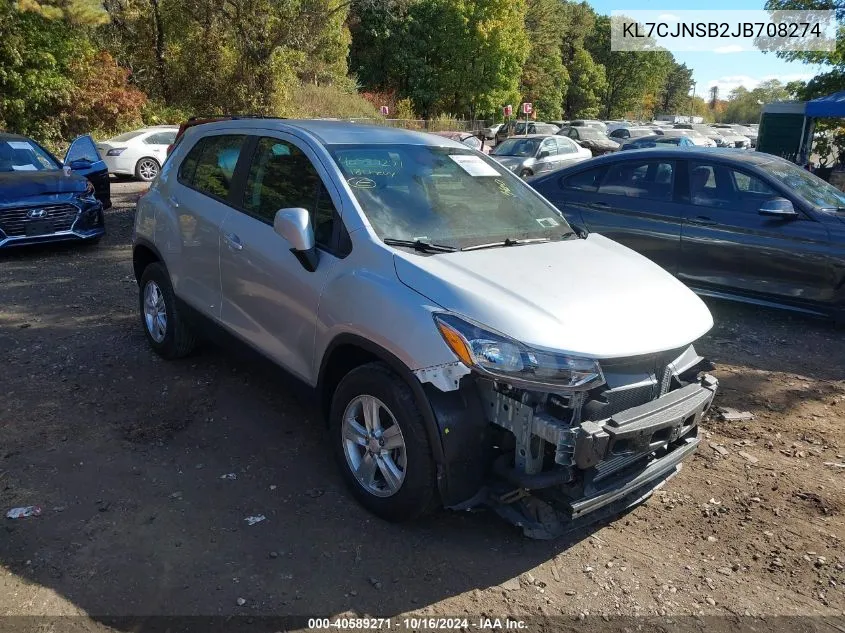 2018 Chevrolet Trax Ls VIN: KL7CJNSB2JB708274 Lot: 40589271