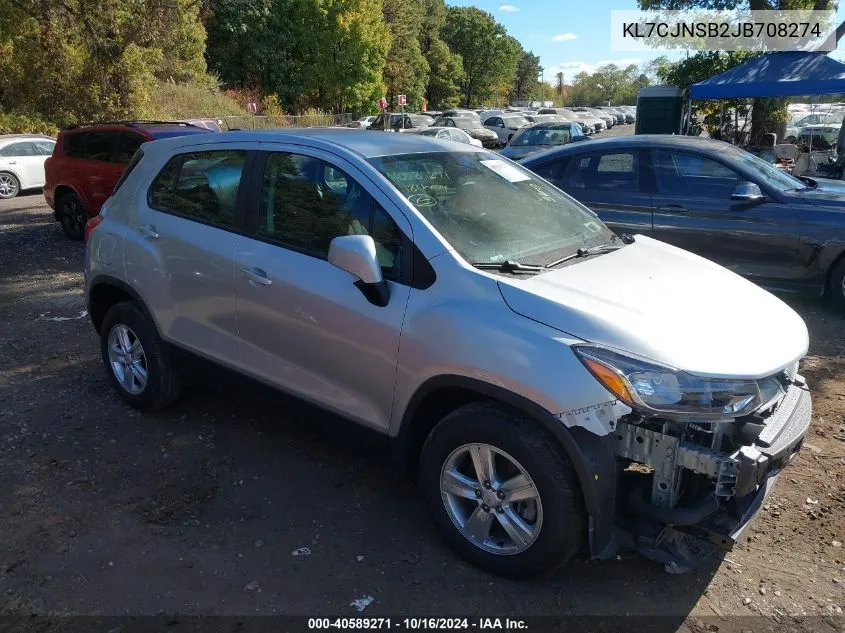 2018 Chevrolet Trax Ls VIN: KL7CJNSB2JB708274 Lot: 40589271