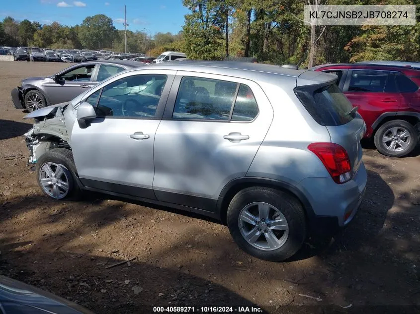 2018 Chevrolet Trax Ls VIN: KL7CJNSB2JB708274 Lot: 40589271