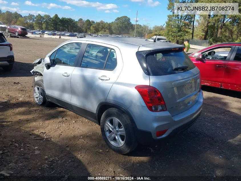 2018 Chevrolet Trax Ls VIN: KL7CJNSB2JB708274 Lot: 40589271