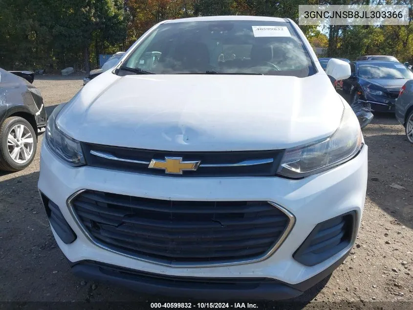 2018 Chevrolet Trax Ls VIN: 3GNCJNSB8JL303366 Lot: 40599832