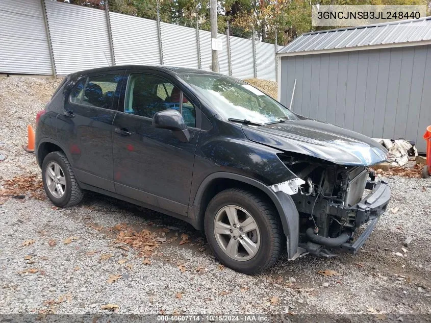 2018 Chevrolet Trax Ls VIN: 3GNCJNSB3JL248440 Lot: 40607714