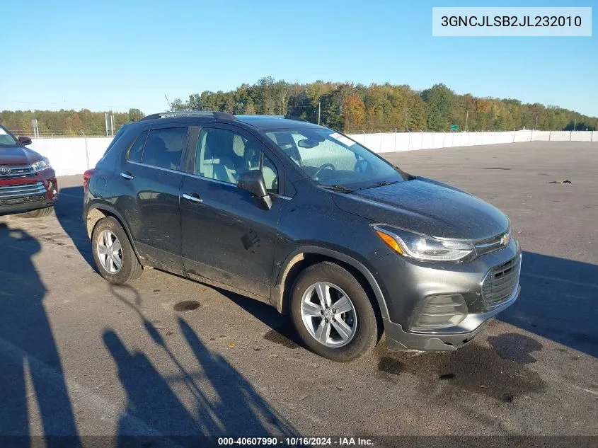 2018 Chevrolet Trax Lt VIN: 3GNCJLSB2JL232010 Lot: 40607990