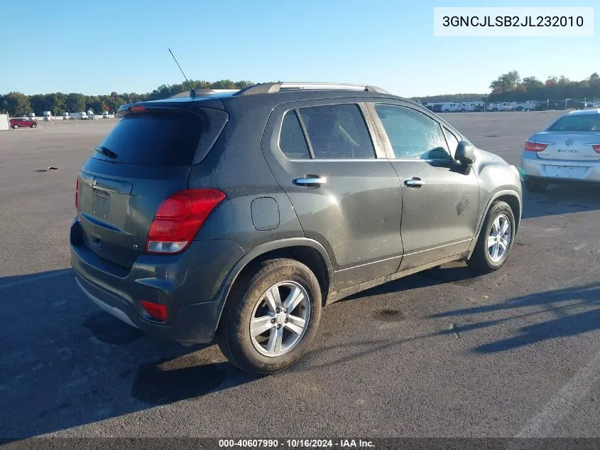 2018 Chevrolet Trax Lt VIN: 3GNCJLSB2JL232010 Lot: 40607990