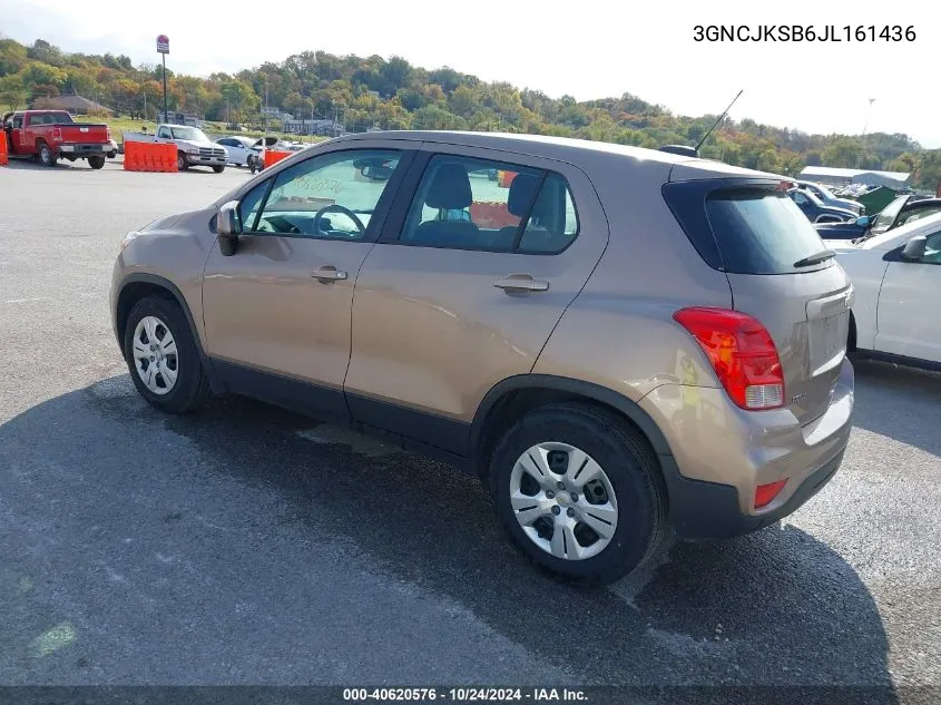 2018 Chevrolet Trax Ls VIN: 3GNCJKSB6JL161436 Lot: 40620576