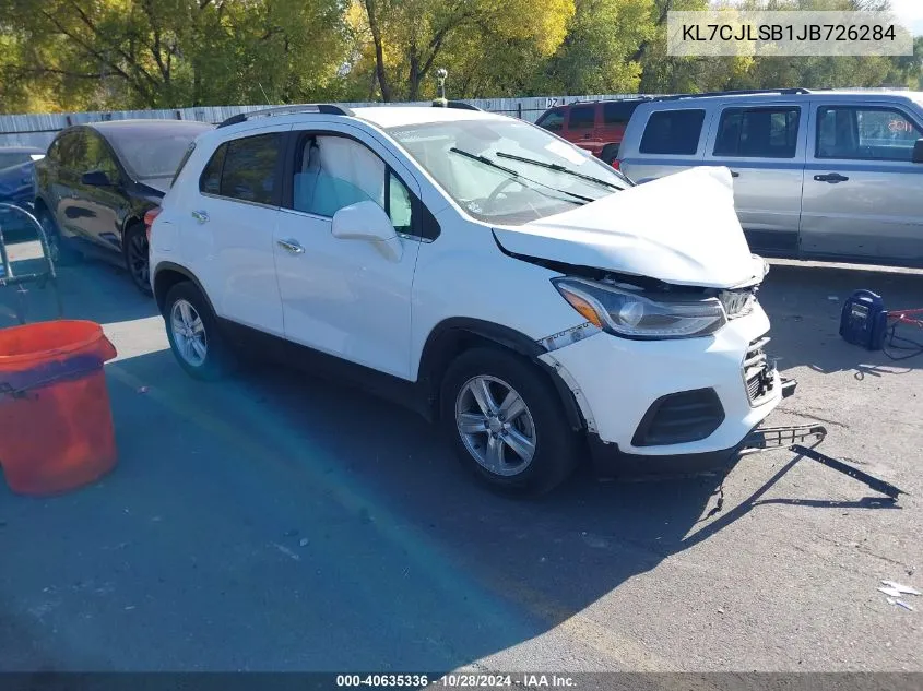 2018 Chevrolet Trax Lt VIN: KL7CJLSB1JB726284 Lot: 40635336